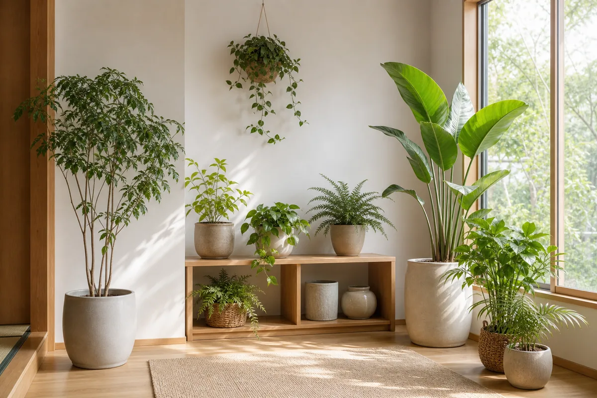 木の気と成長を表す観葉植物風水のイメージ